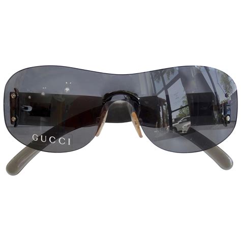 gucci men's star trim shield sunglasses|gucci sunglasses rimless.